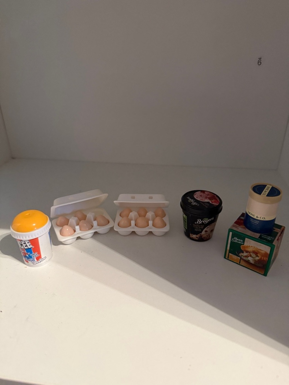 Toy Grocery Lot with Mini Egg Cartons and Ice Cream